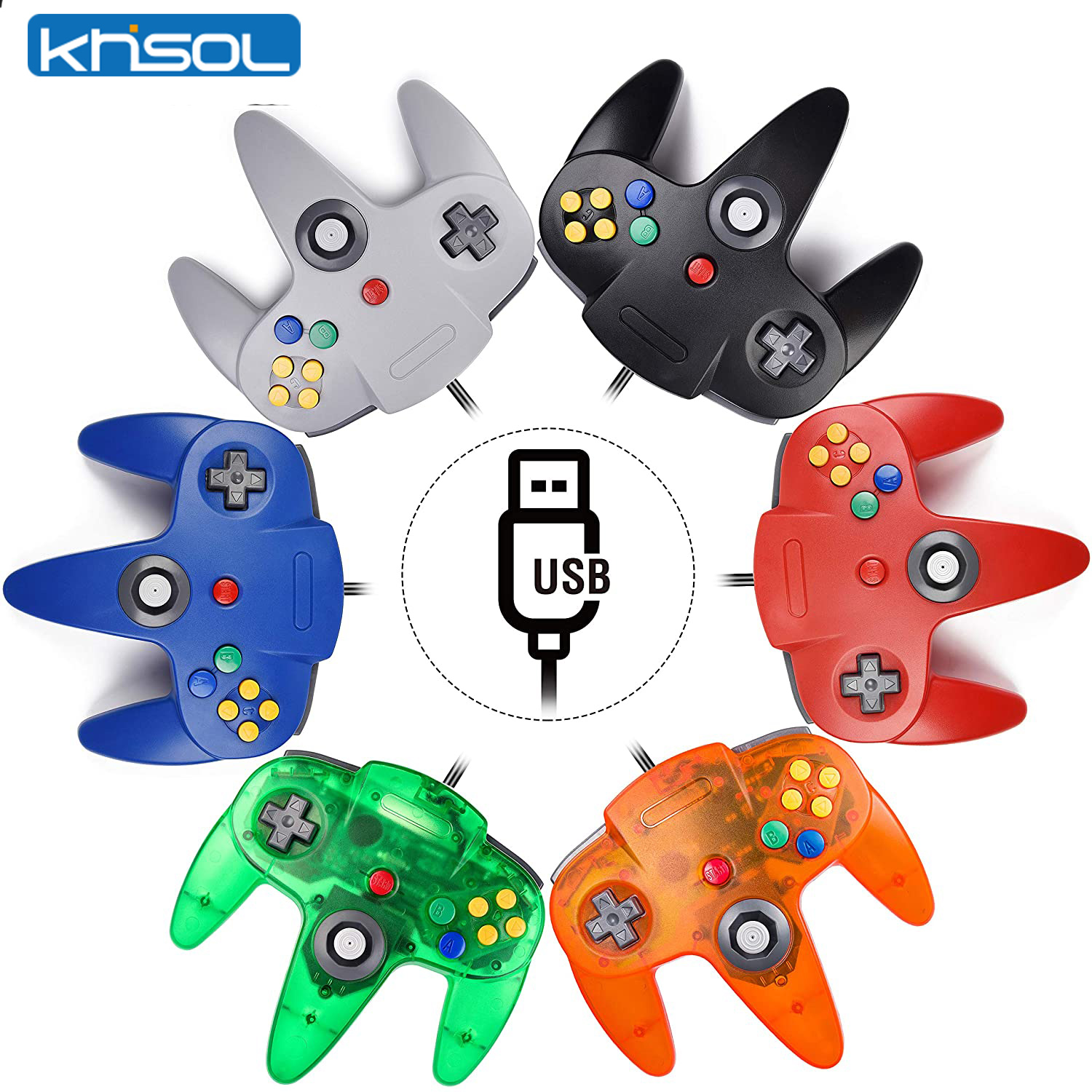 Retro Game Controller Usb - Контроллер N64, классический USB-проводной пульт дистанционного